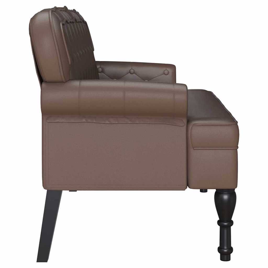 Chesterfield Bank Bruin 119,5 x 64,5 x 75 cm Nep Leer