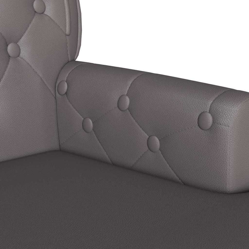 Chesterfield Bank Grijs 119,5 x 64,5 x 75 cm Nep Leer