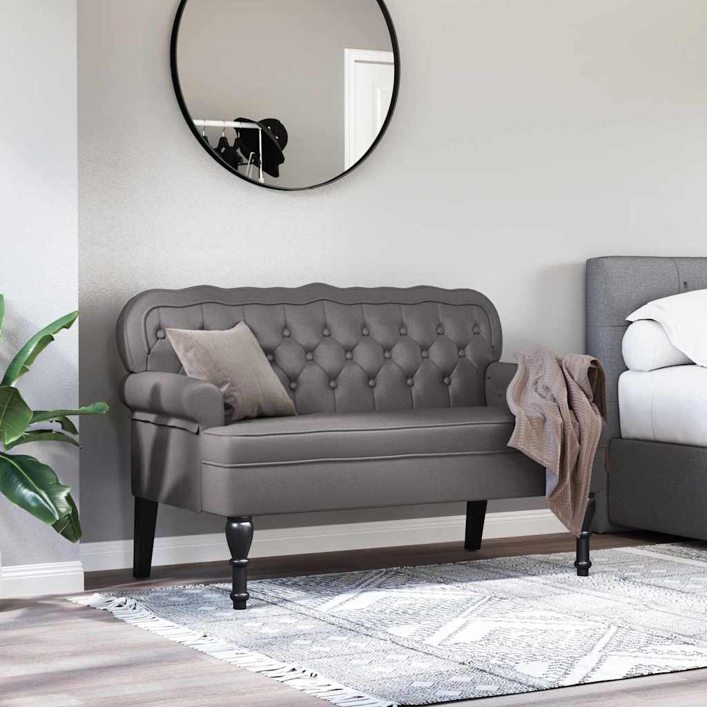 Chesterfield Bank Grijs 119,5 x 64,5 x 75 cm Nep Leer