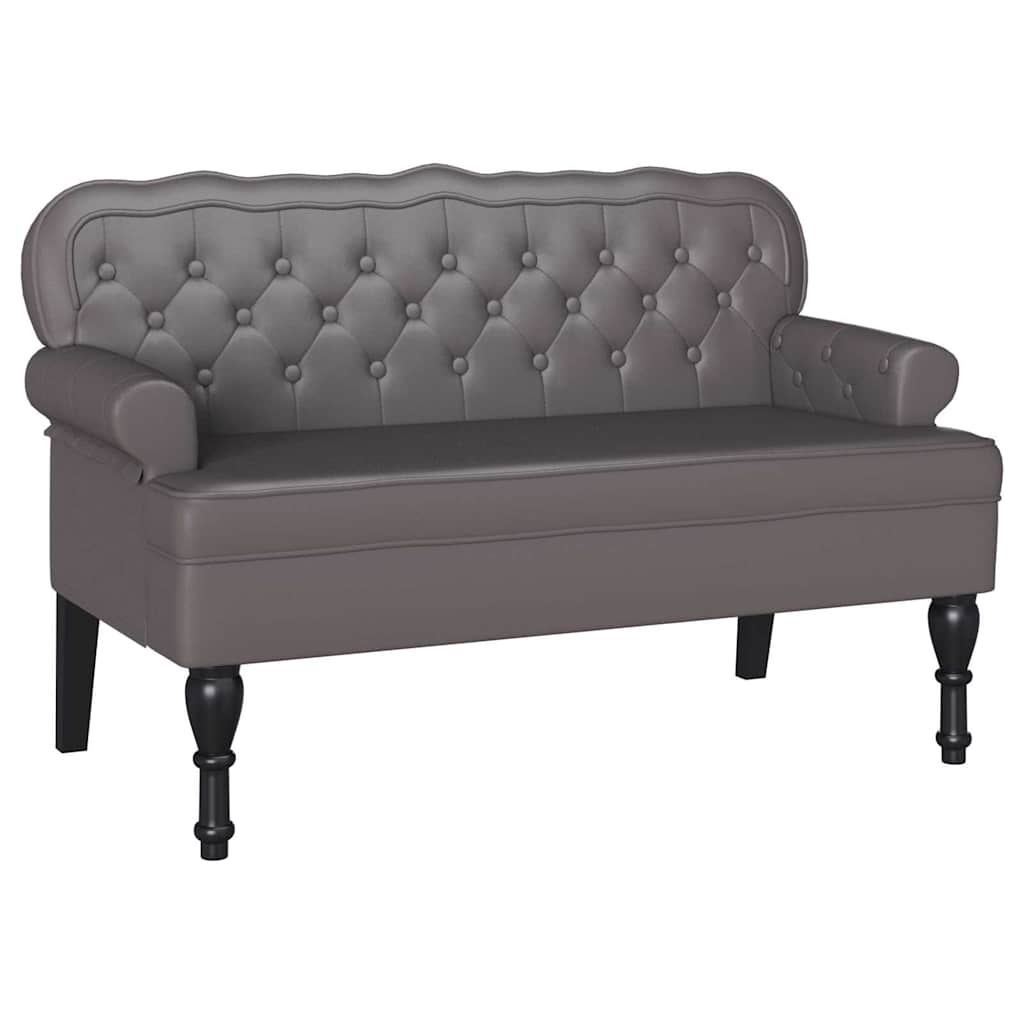 Chesterfield Bank Grijs 119,5 x 64,5 x 75 cm Nep Leer