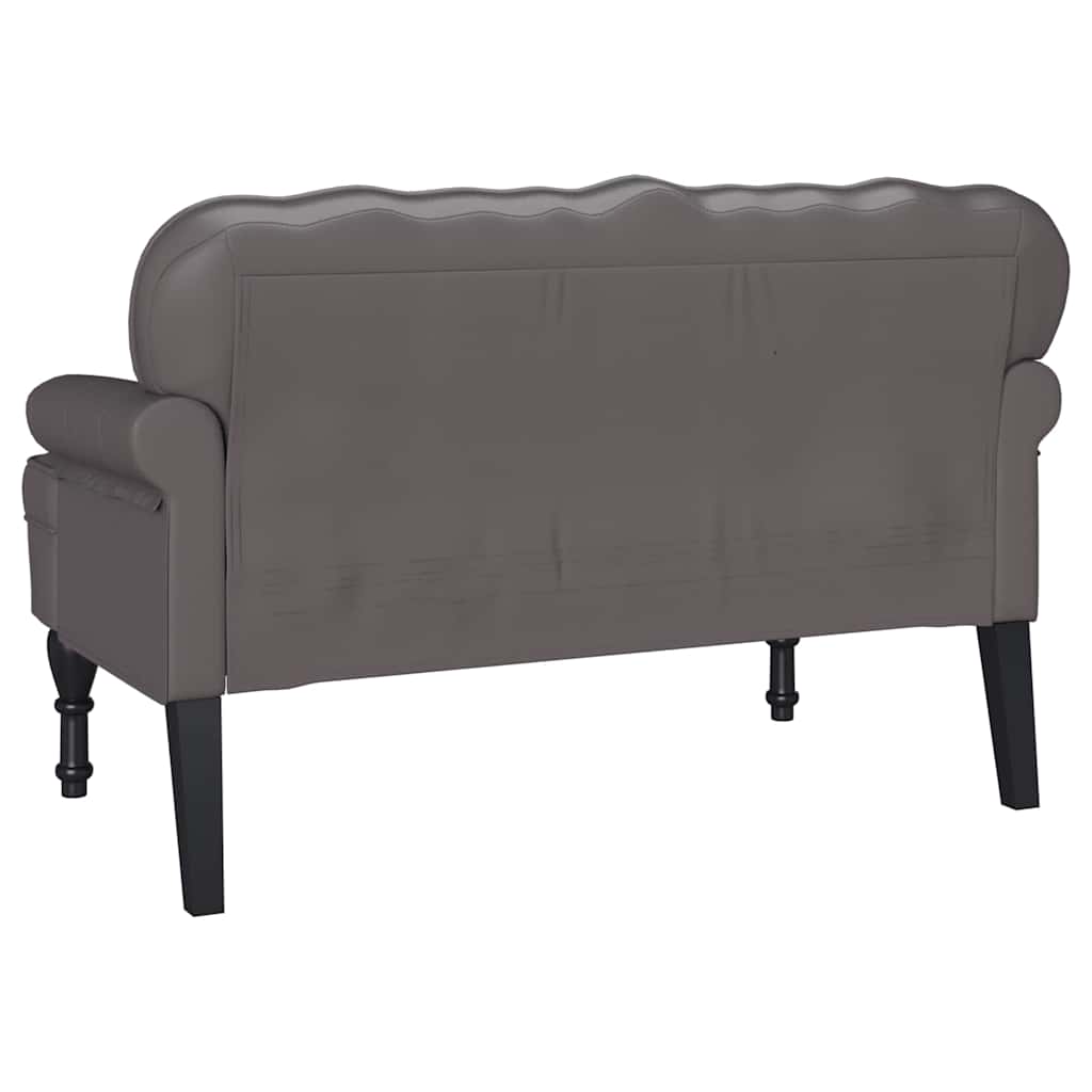 Chesterfield Bank Grijs 119,5 x 64,5 x 75 cm Nep Leer