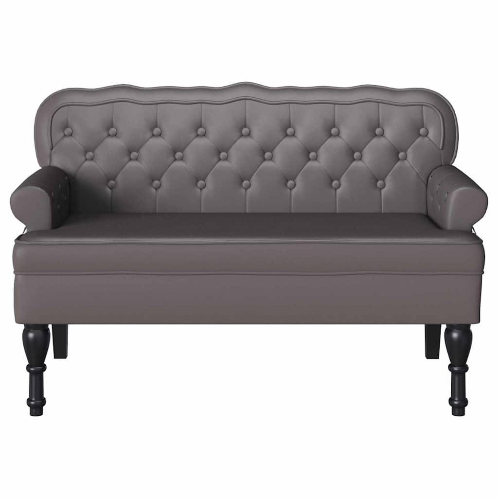 Chesterfield Bank Grijs 119,5 x 64,5 x 75 cm Nep Leer