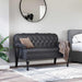 Chesterfield Bank Zwart 119,5 x 64,5 x 75 cm Nep Leer