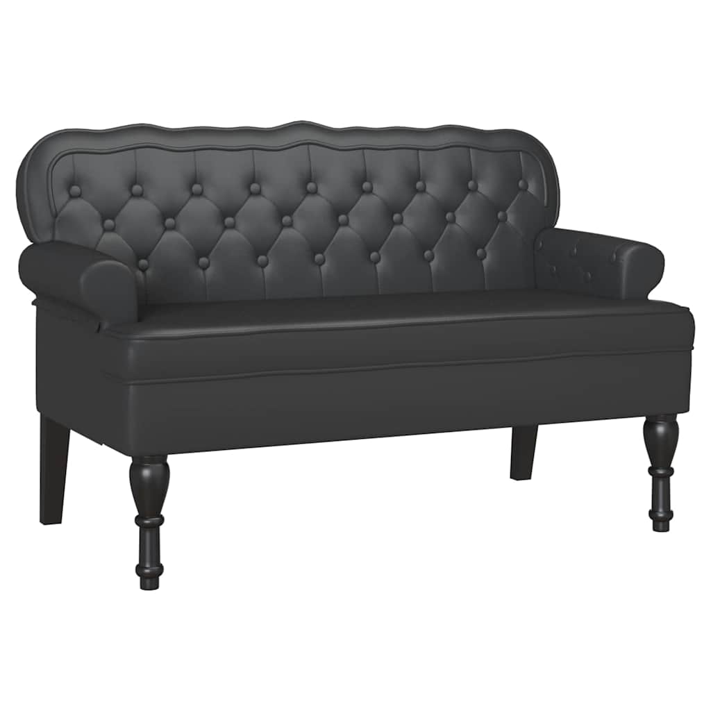Chesterfield Bank Zwart 119,5 x 64,5 x 75 cm Nep Leer