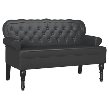 Chesterfield Bank Zwart 119,5 x 64,5 x 75 cm Nep Leer