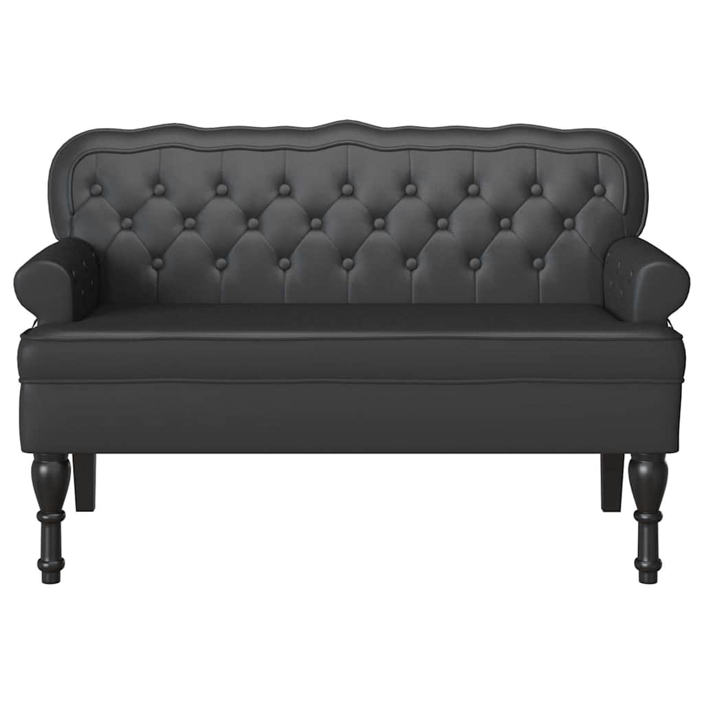 Chesterfield Bank Zwart 119,5 x 64,5 x 75 cm Nep Leer