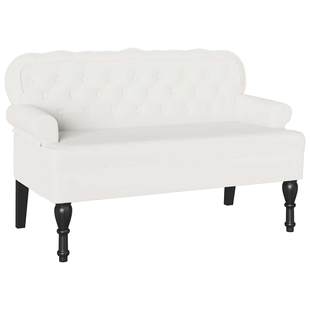 Chesterfield Bank Wit 119,5 x 64,5 x 75 cm Nep Leer