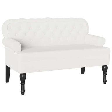 Chesterfield Bank Wit 119,5 x 64,5 x 75 cm Nep Leer