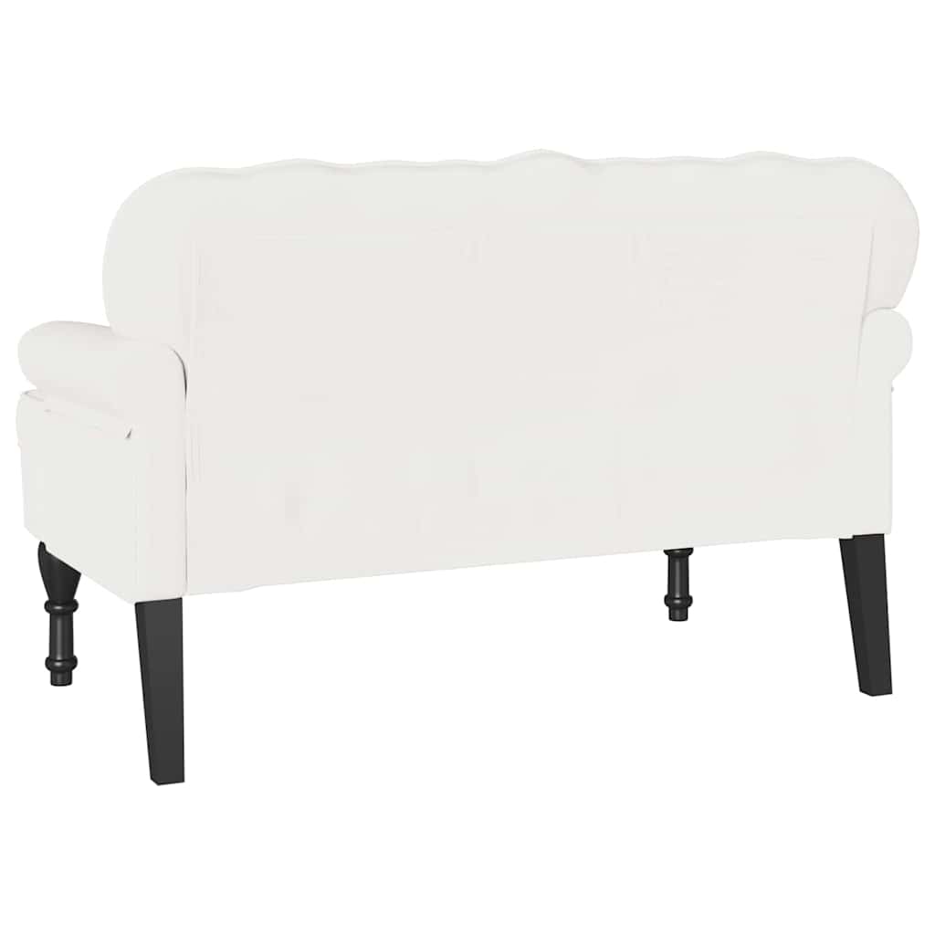 Chesterfield Bank Wit 119,5 x 64,5 x 75 cm Nep Leer