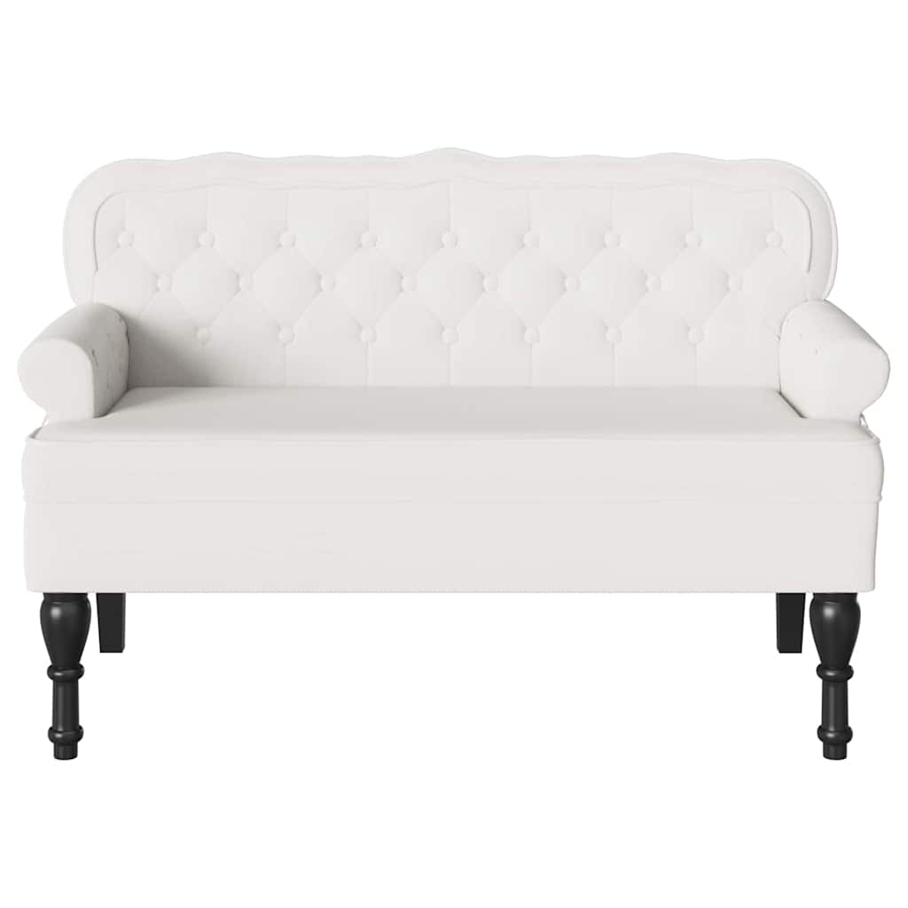 Chesterfield Bank Wit 119,5 x 64,5 x 75 cm Nep Leer