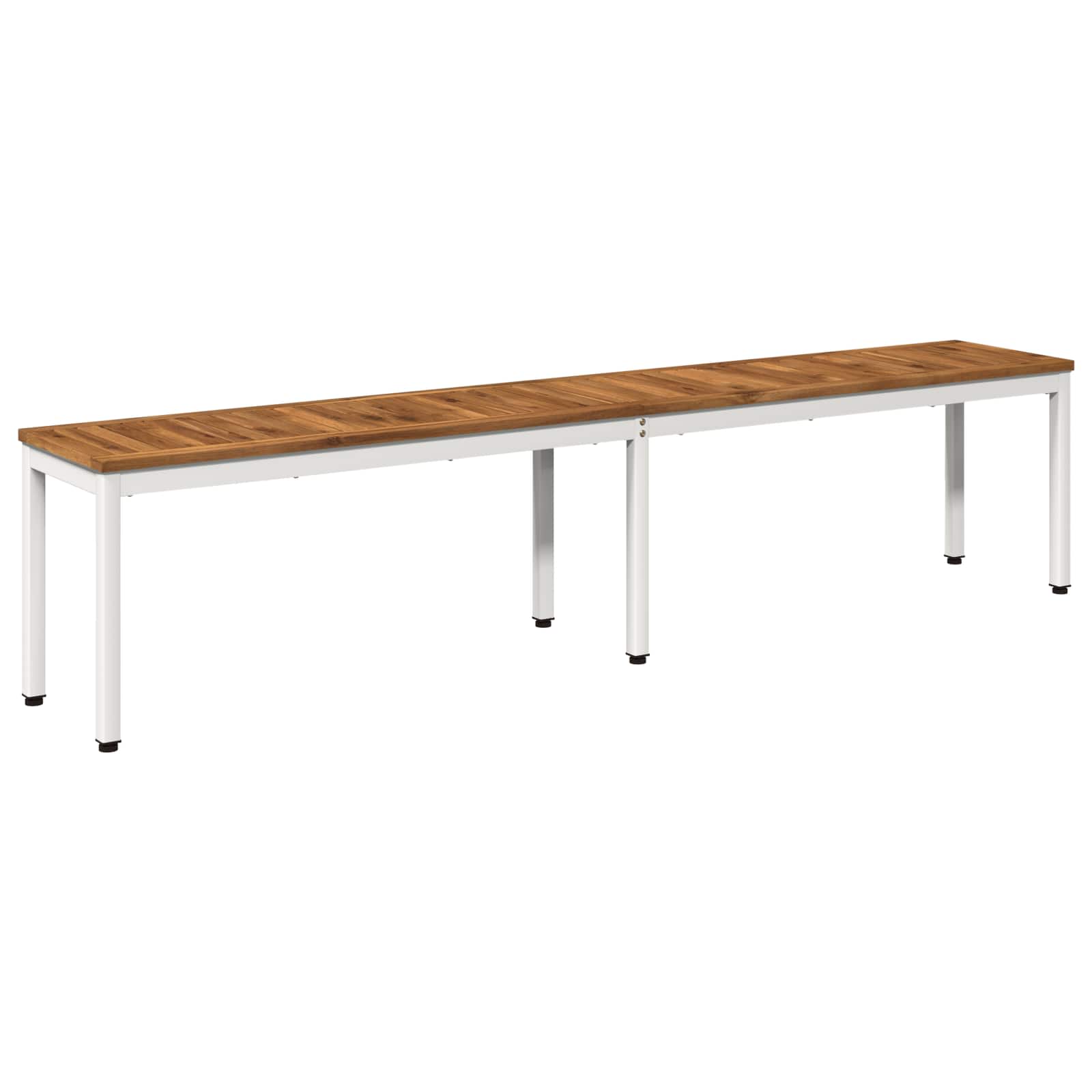 Tuinbank 201 x 35 x 45 cm Massief Acaciahout Natuurlijk en Wit