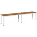 Tuinbank 201 x 35 x 45 cm Massief Acaciahout Natuurlijk en Wit