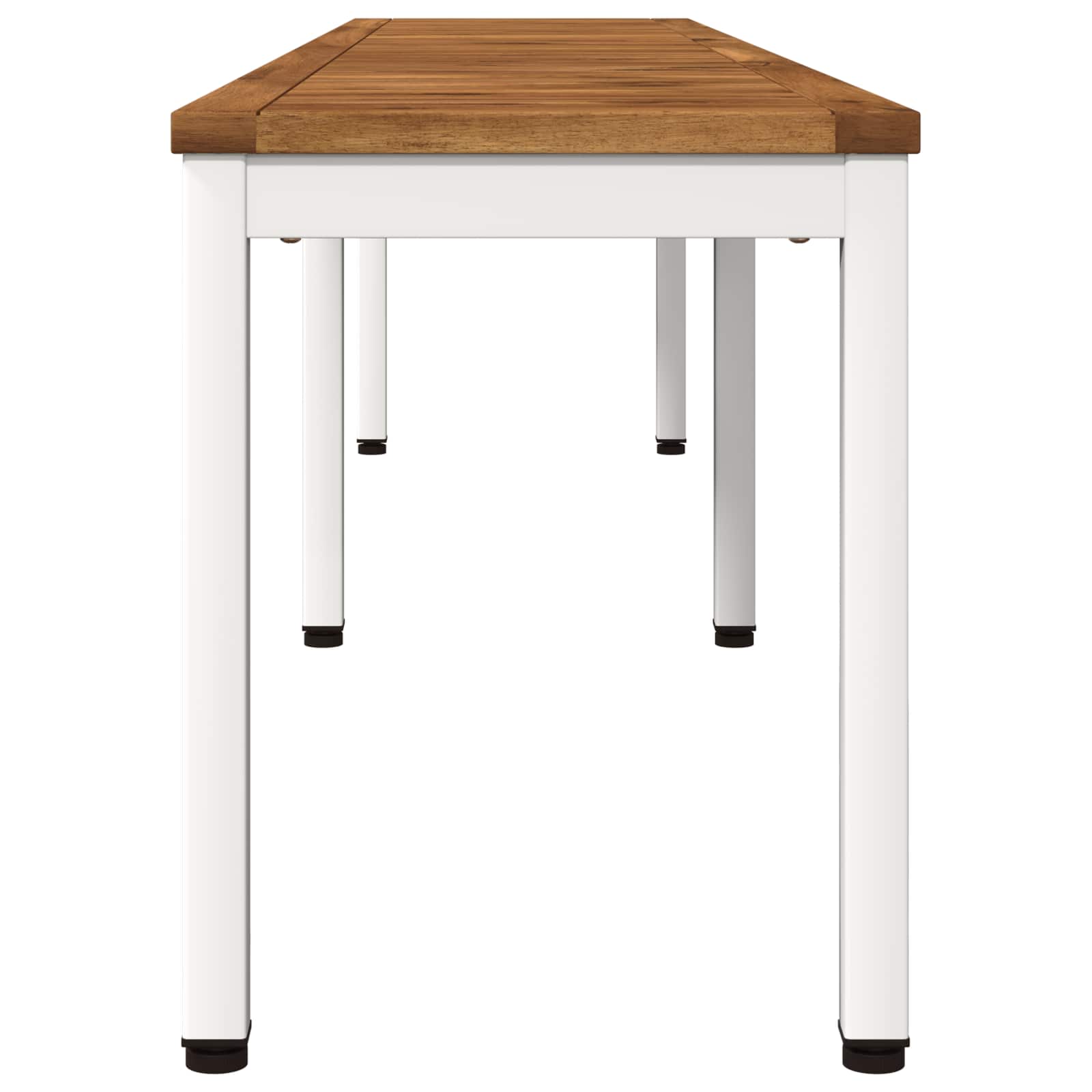 Tuinbank 201 x 35 x 45 cm Massief Acaciahout Natuurlijk en Wit