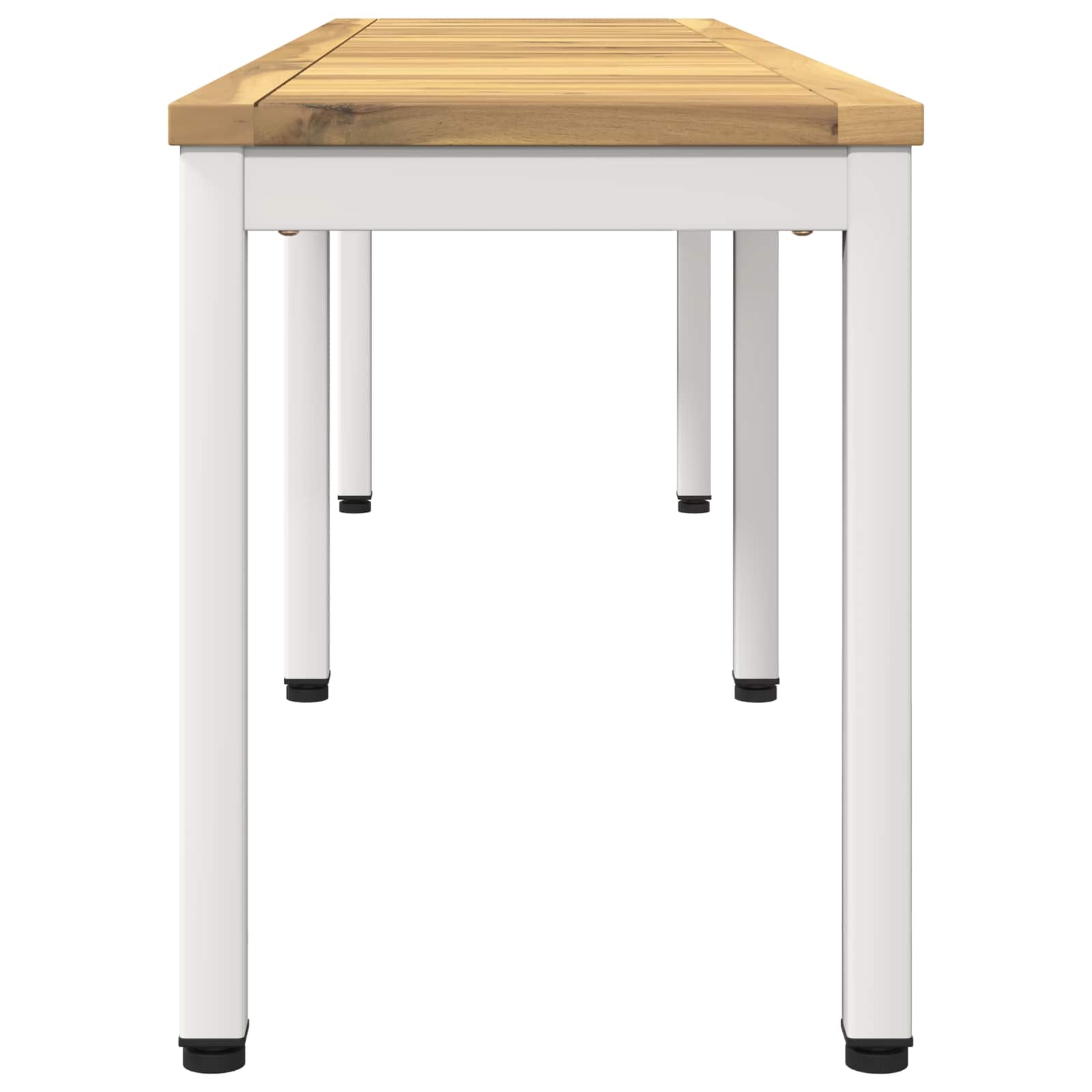 Tuinbank 161 x 35 x 45 cm Massief Acaciahout Wit Rechthoekig