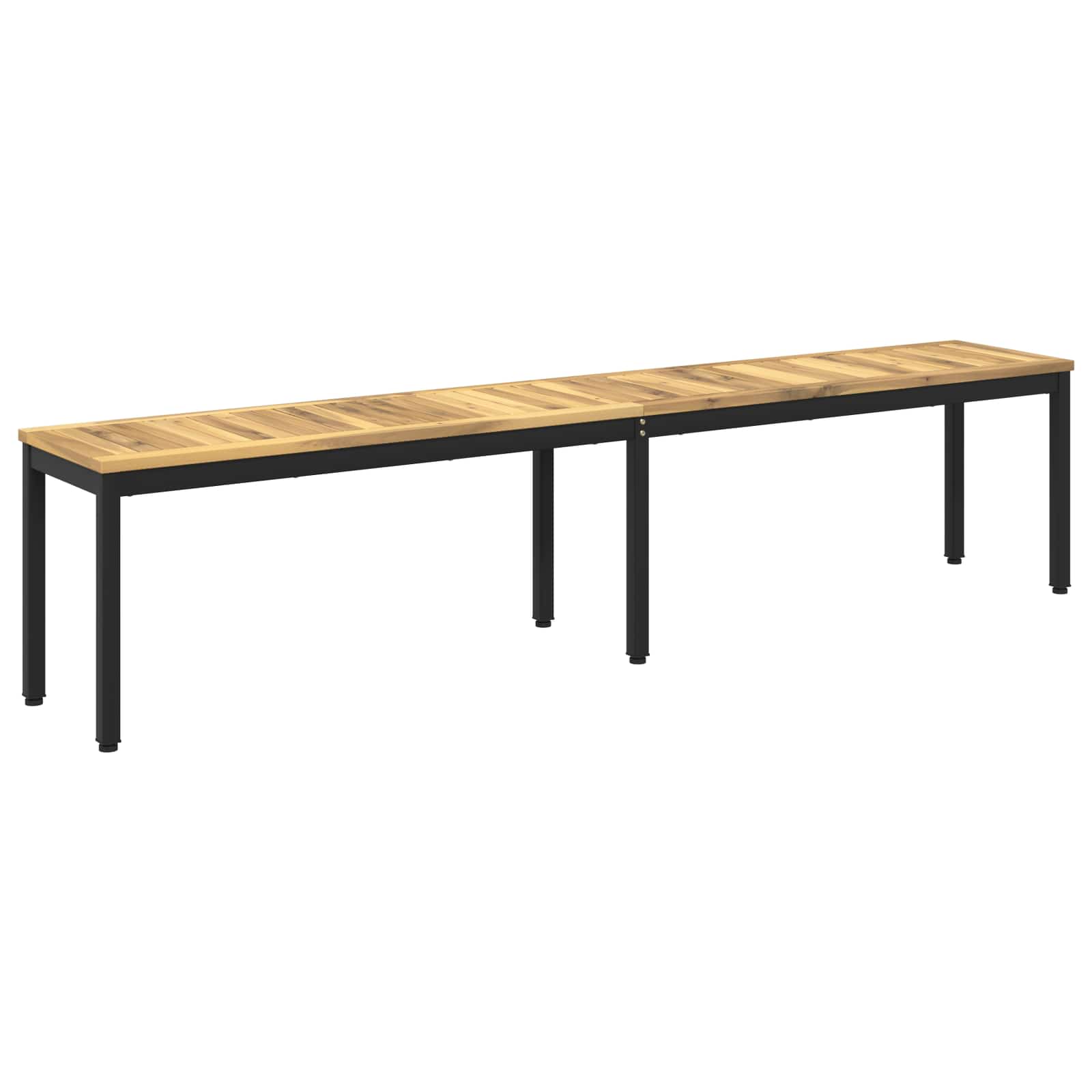Tuinbank 201 x 35 x 45 cm Massief Acaciahout Wit en zwart
