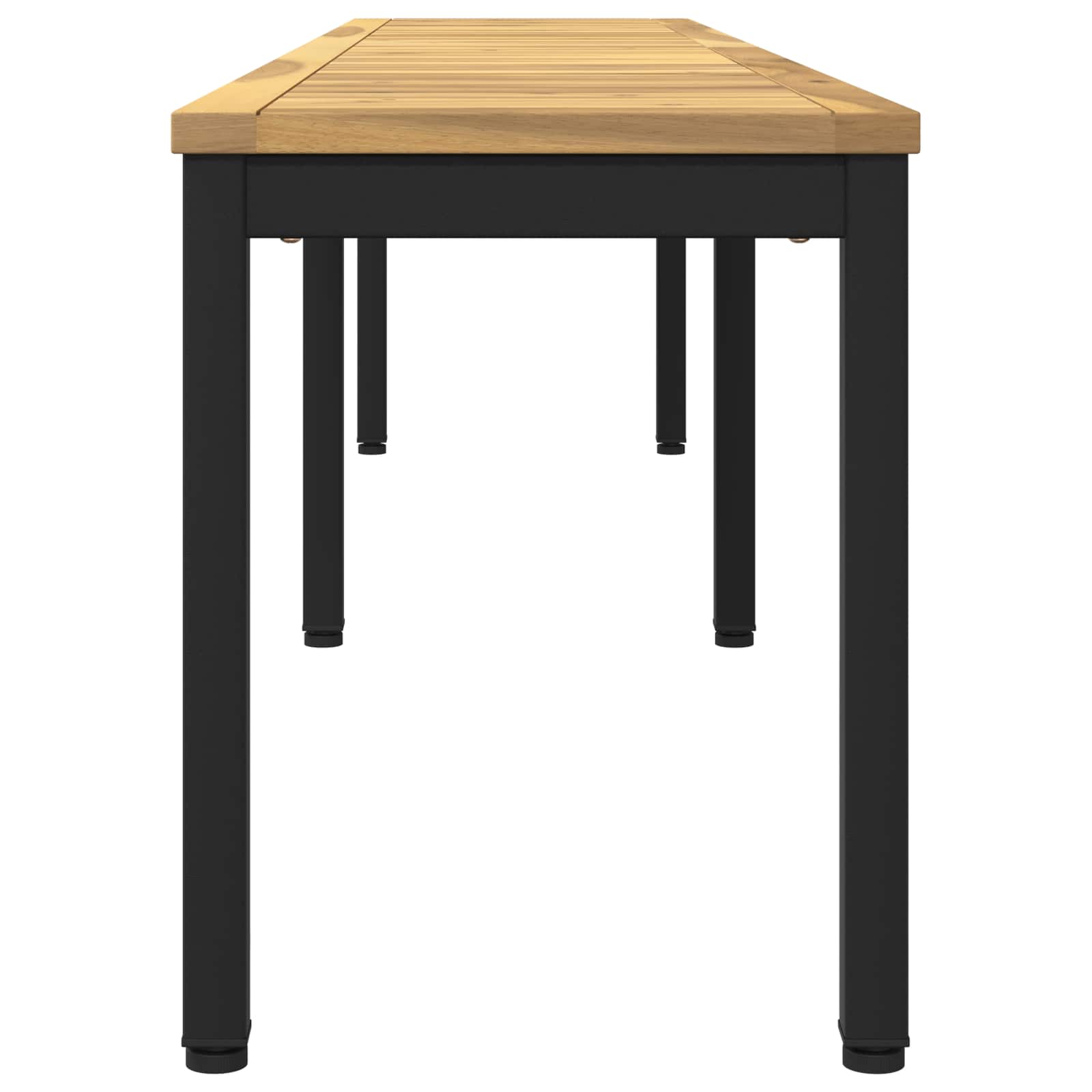 Tuinbank 201 x 35 x 45 cm Massief Acaciahout Wit en zwart