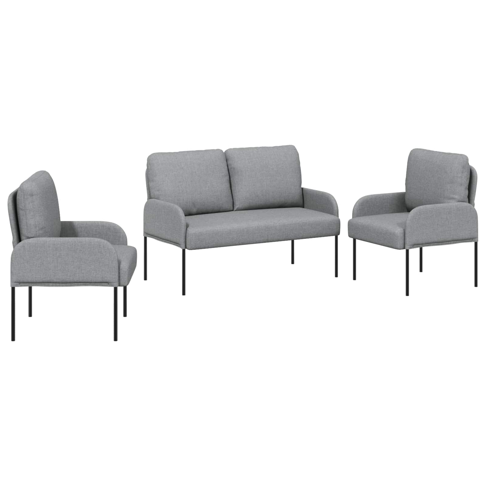 Sofa-Sets 3 st Lichtgrijs Multiplex