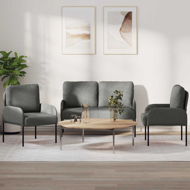 Sofa-Sets 3 st Donkergrijs Multiplex