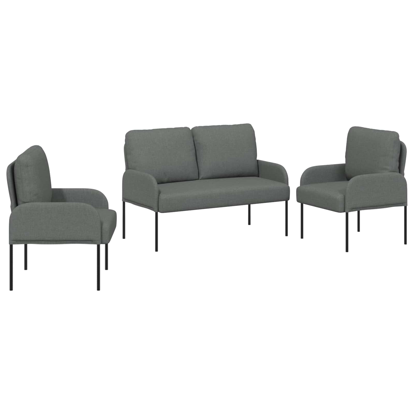 Sofa-Sets 3 st Donkergrijs Multiplex