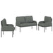 Sofa-Sets 3 st Donkergrijs Multiplex