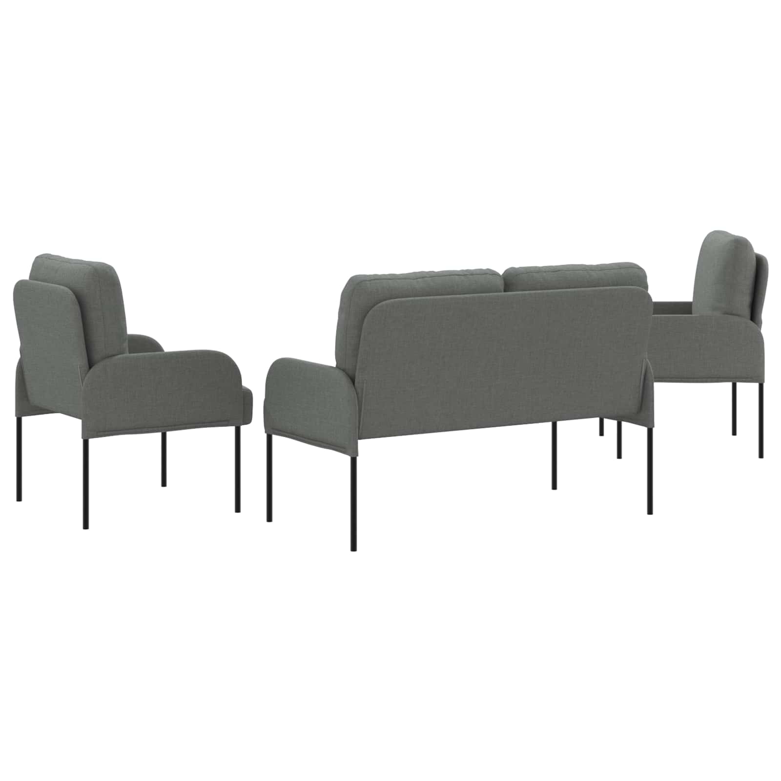 Sofa-Sets 3 st Donkergrijs Multiplex
