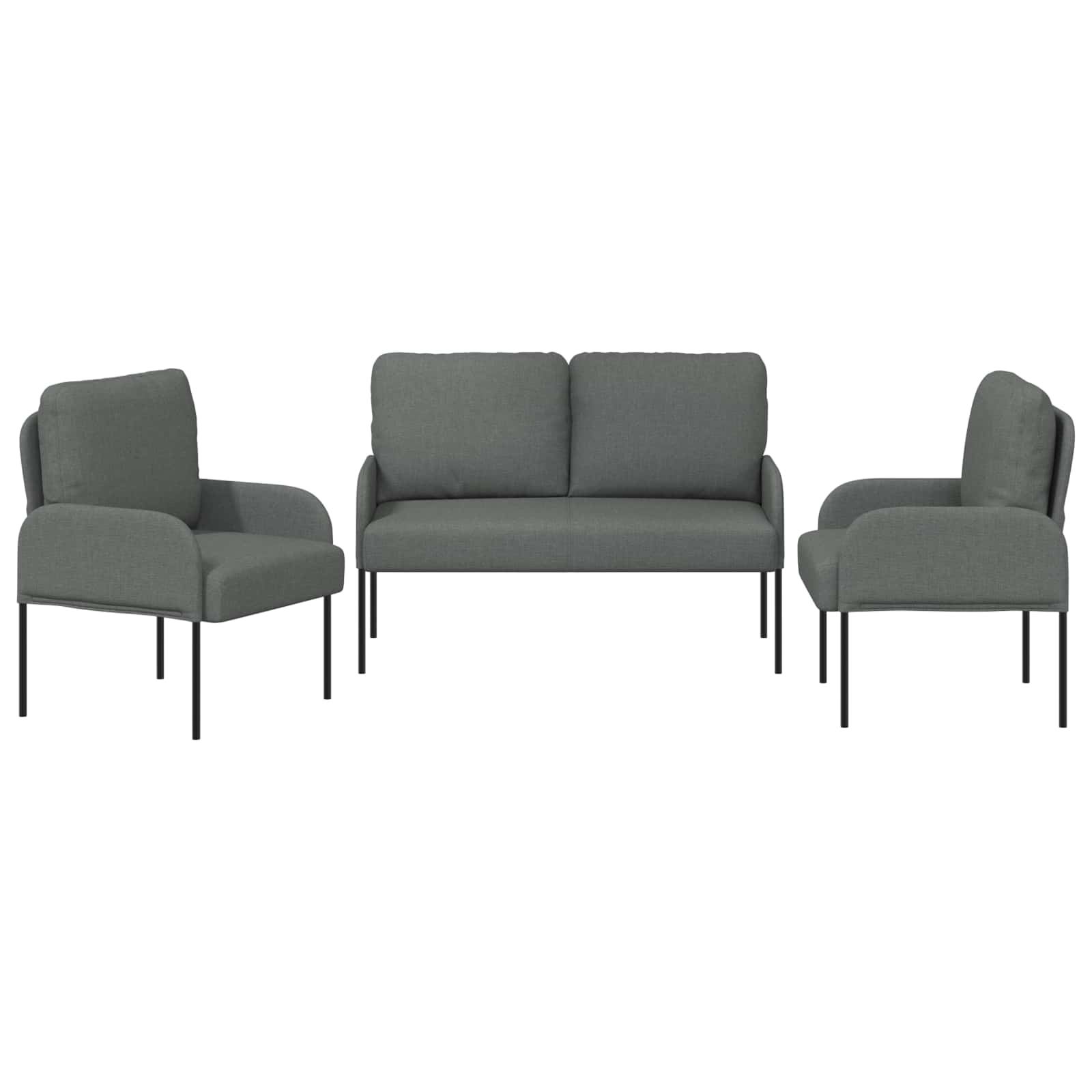 Sofa-Sets 3 st Donkergrijs Multiplex