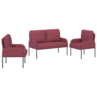 Sofa-Sets 3 st Wijnrood Multiplex