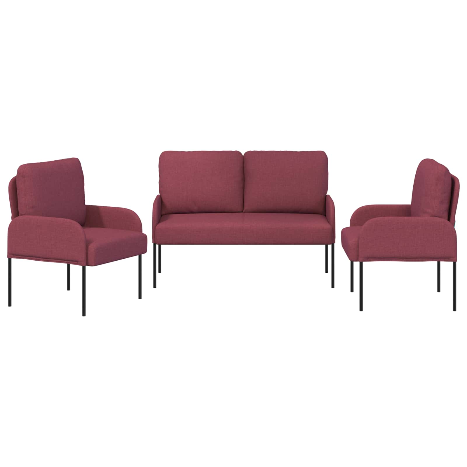 Sofa-Sets 3 st Wijnrood Multiplex