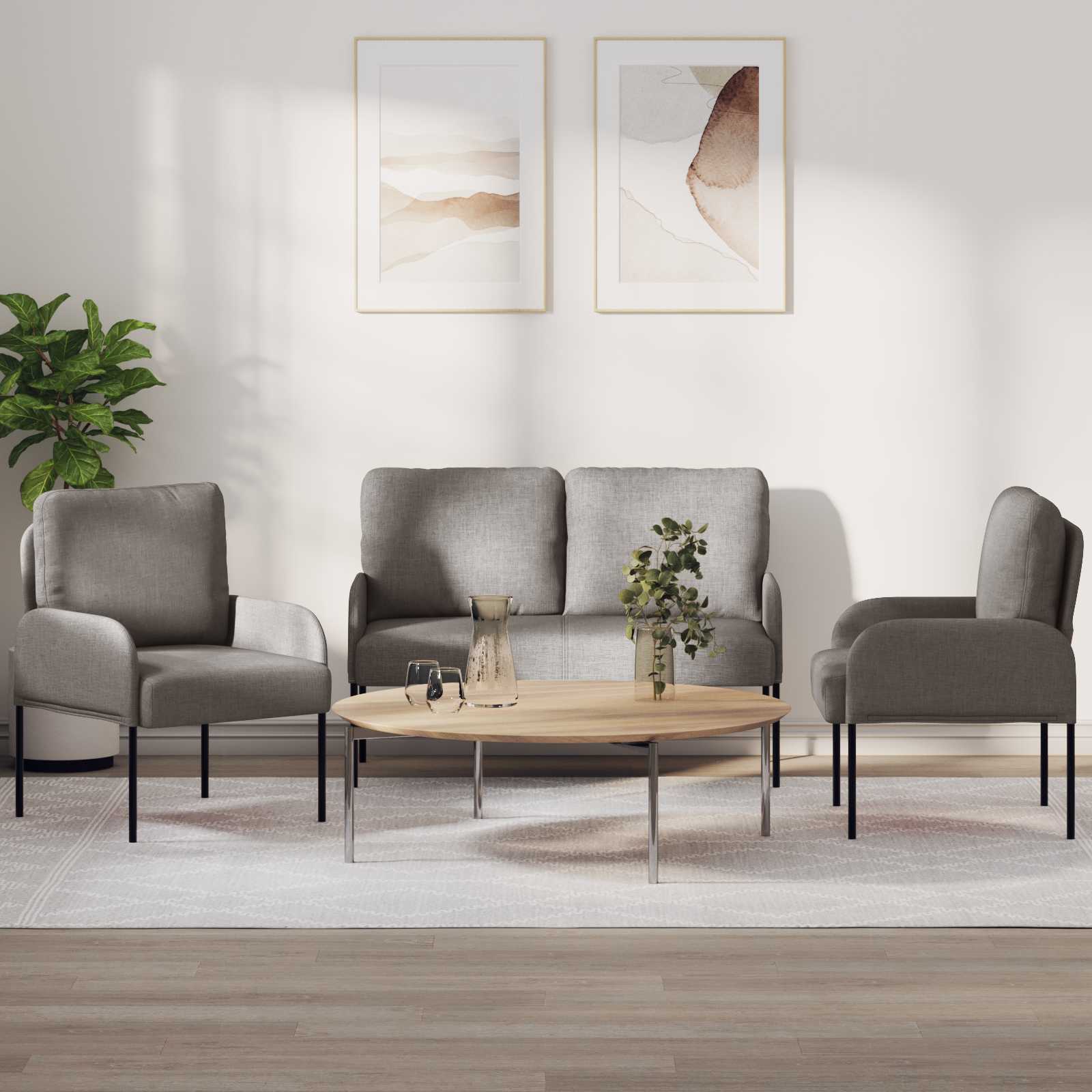 Sofa-Sets 3 st Taupe Multiplex