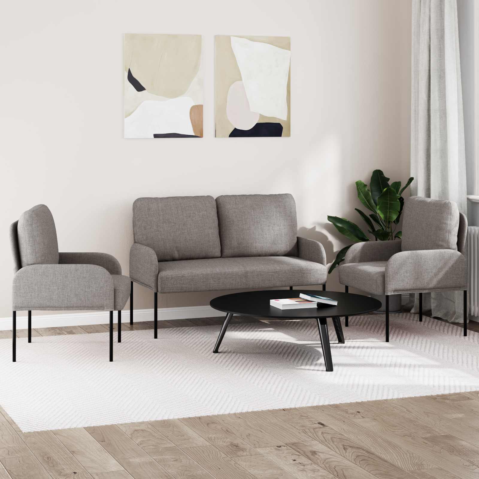 Sofa-Sets 3 st Taupe Multiplex