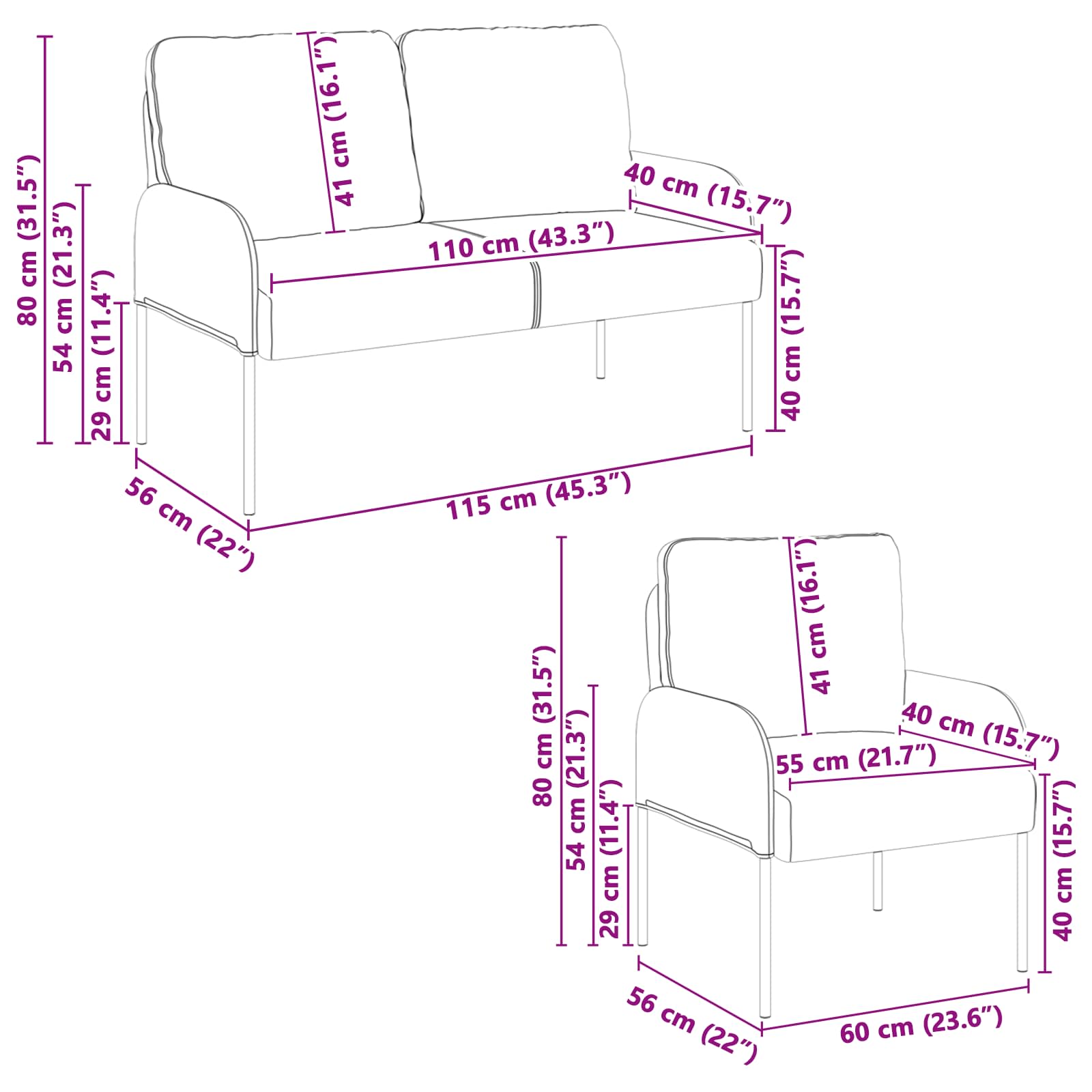 Sofa-Sets 3 st Taupe Multiplex