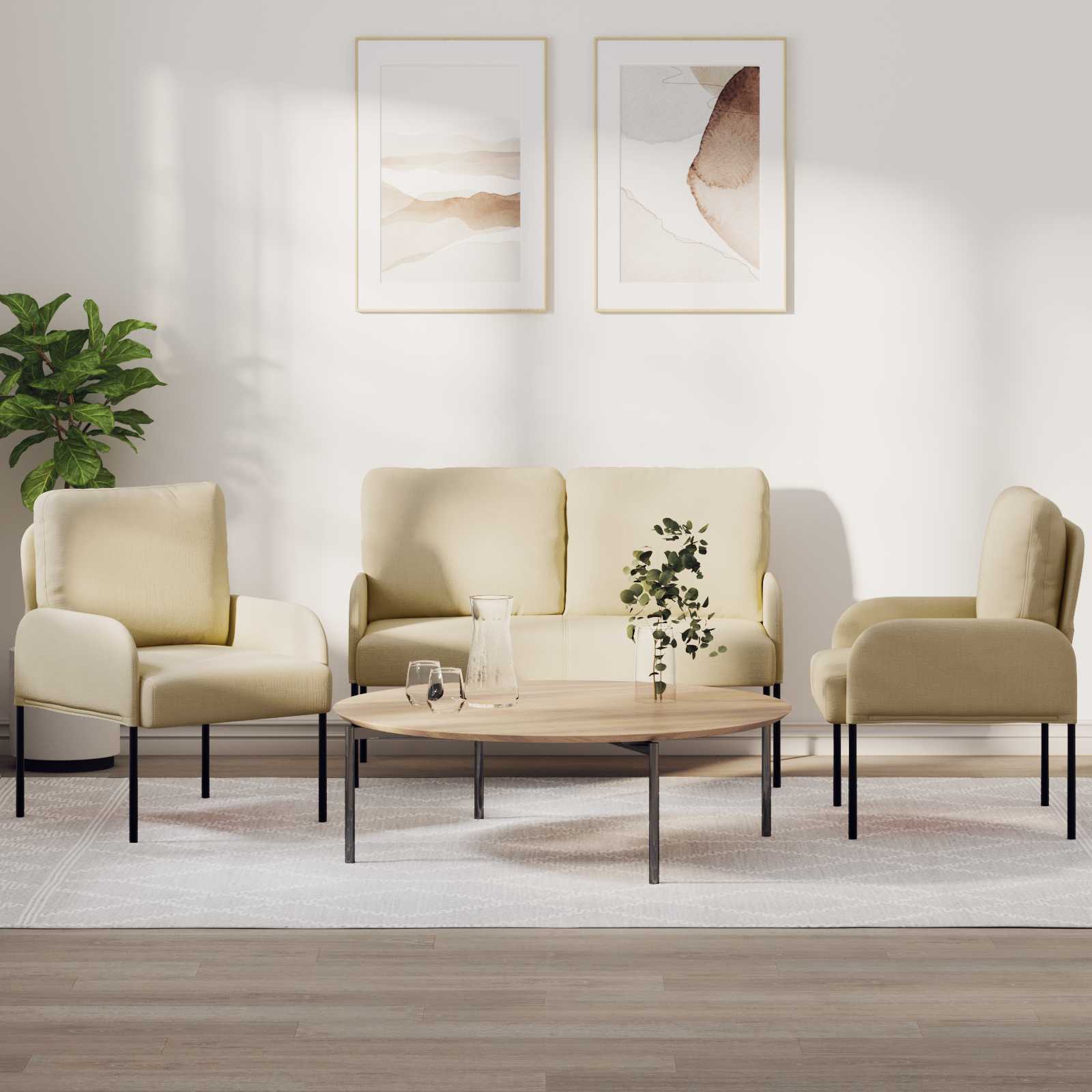 Sofa-Sets 3 st Crème Multiplex