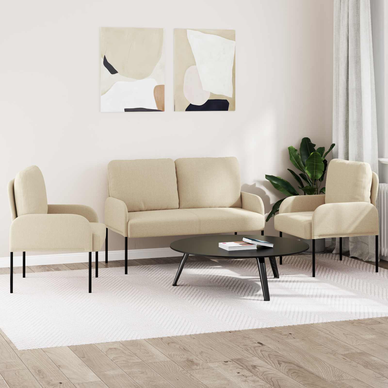 Sofa-Sets 3 st Crème Multiplex