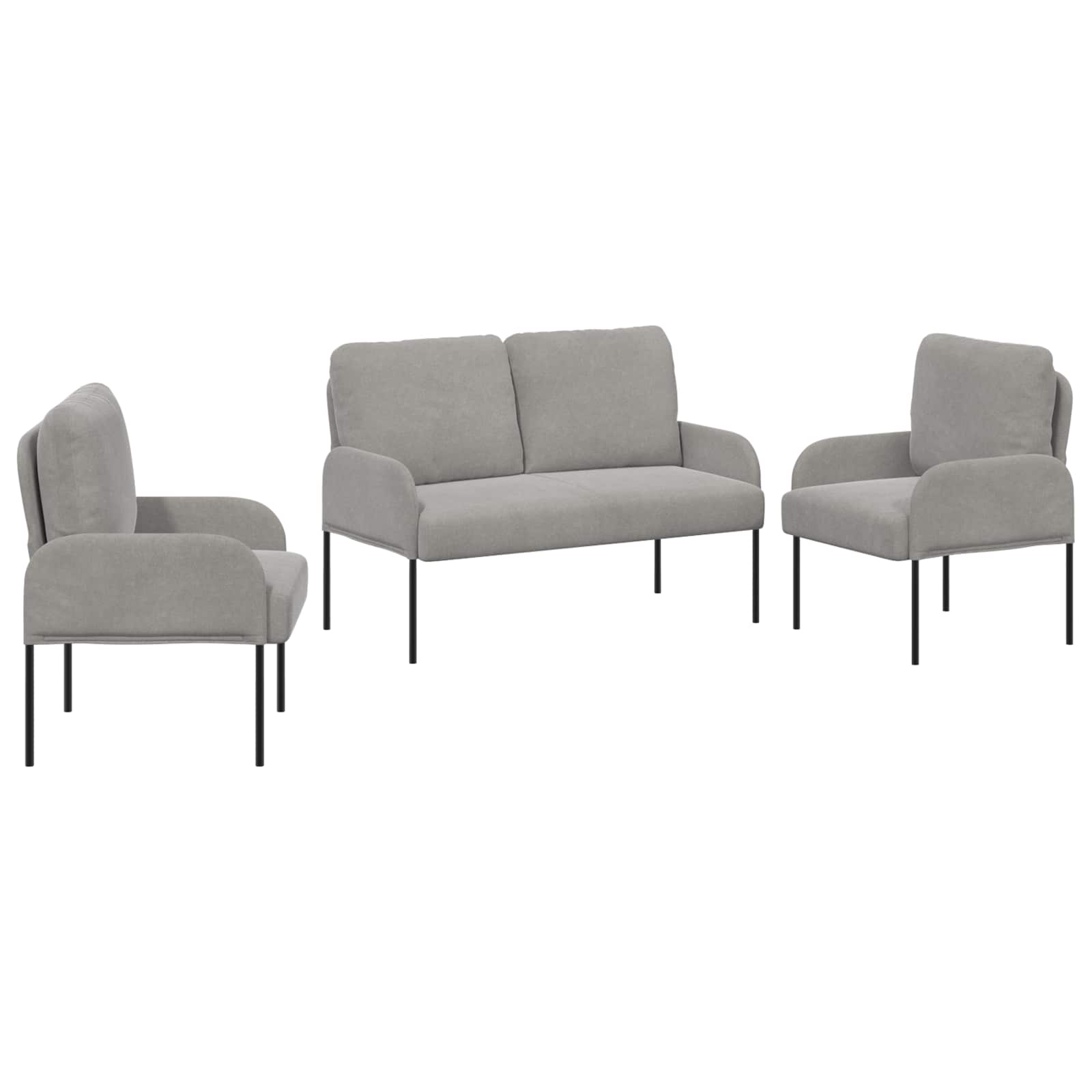 Sofa-Sets 3 st Lichtgrijs Multiplex