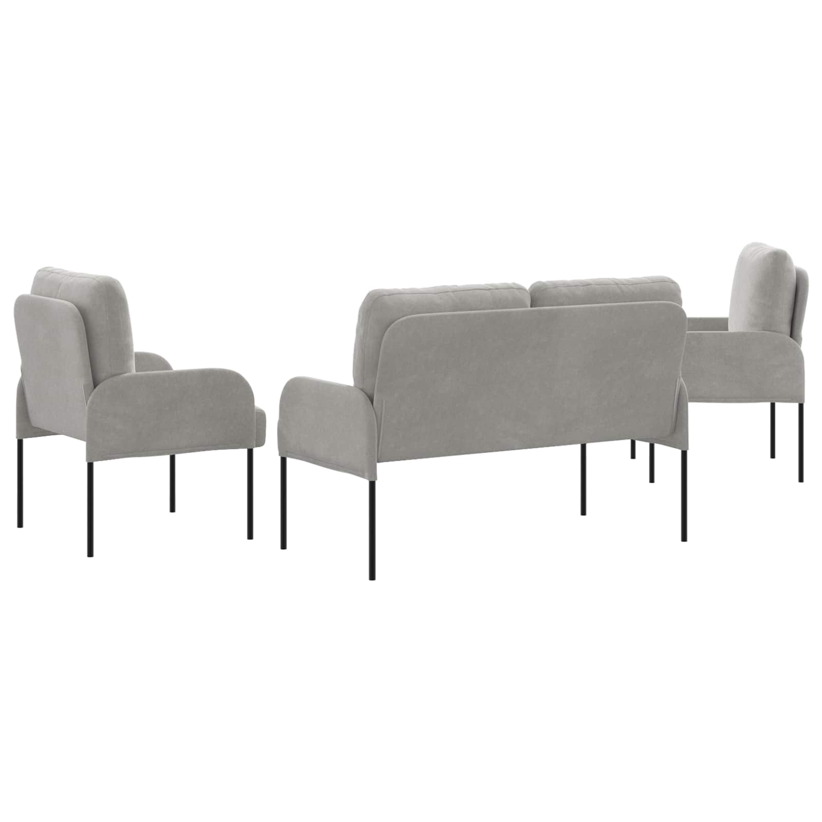 Sofa-Sets 3 st Lichtgrijs Multiplex