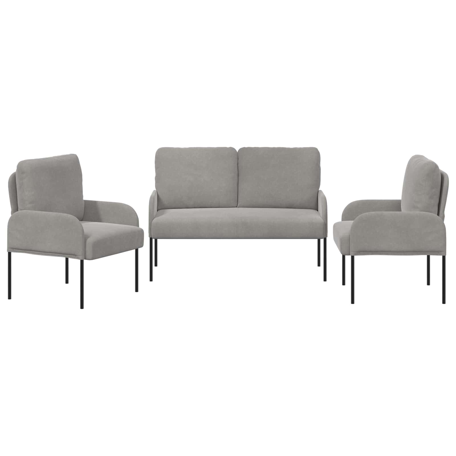 Sofa-Sets 3 st Lichtgrijs Multiplex