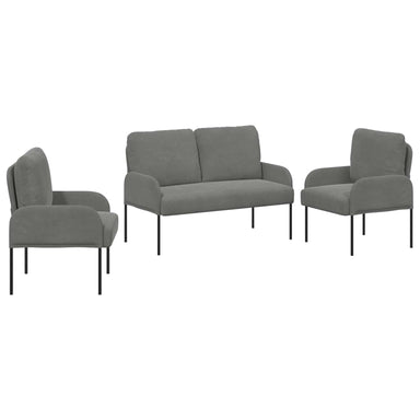 Sofa-Sets 3 st Donkergrijs Multiplex