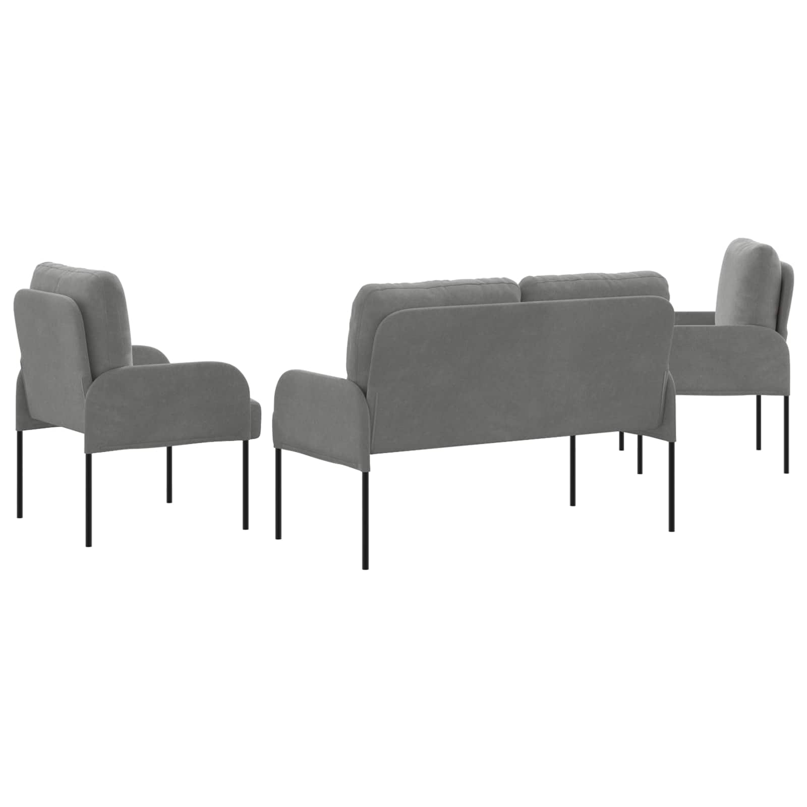 Sofa-Sets 3 st Donkergrijs Multiplex