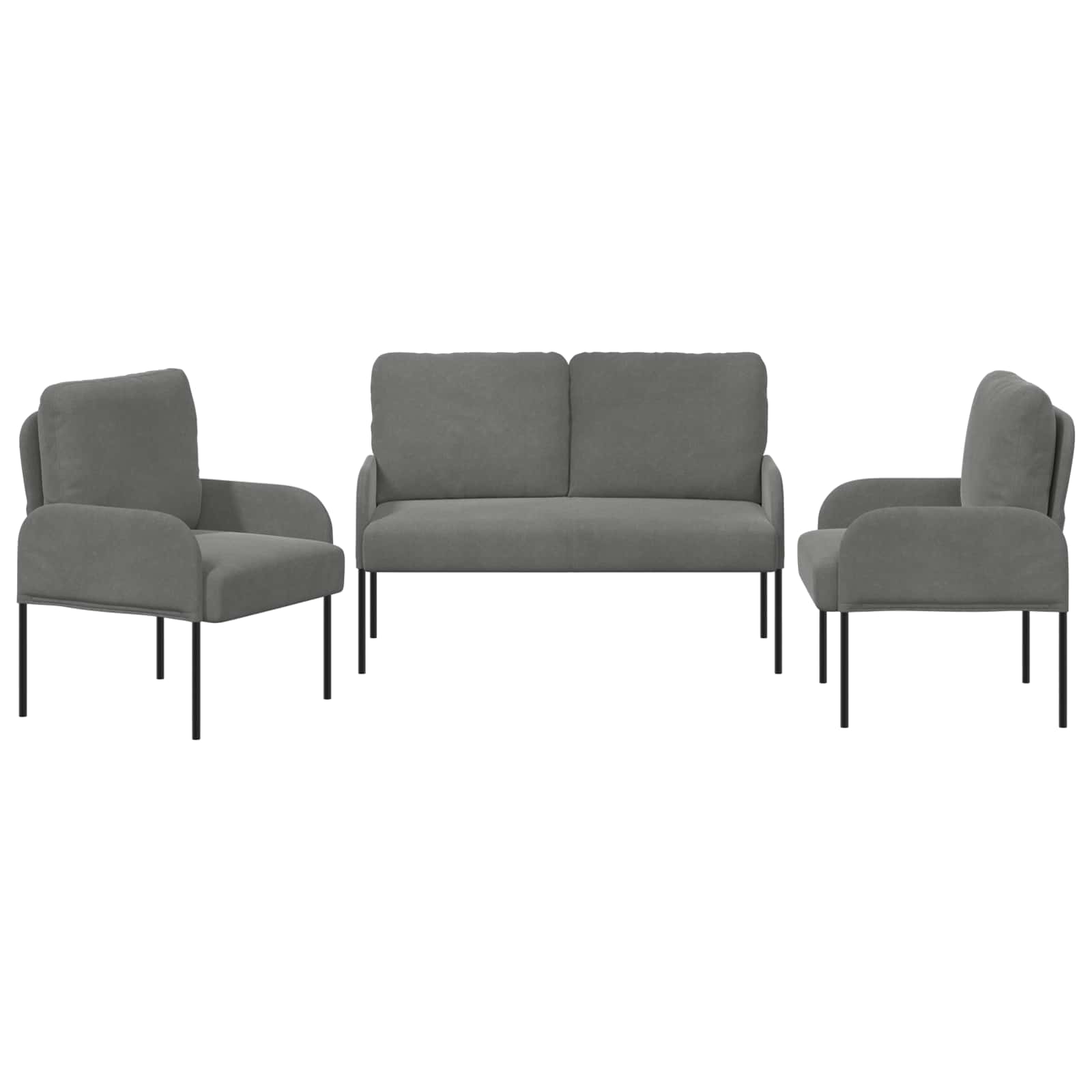 Sofa-Sets 3 st Donkergrijs Multiplex