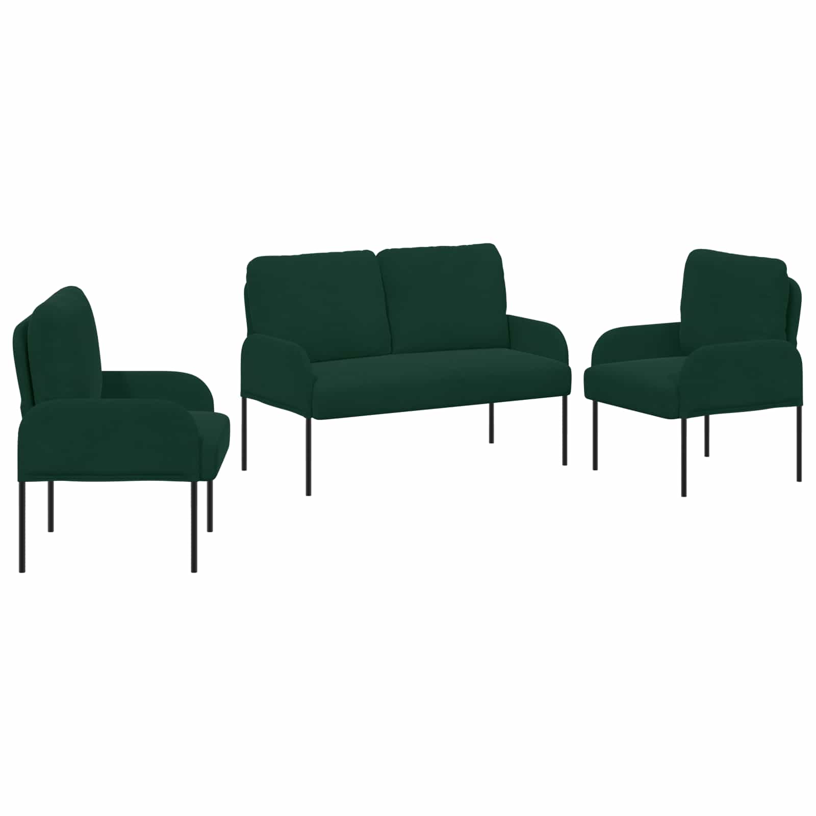 Sofa-Sets 3 st Donkergroen Multiplex