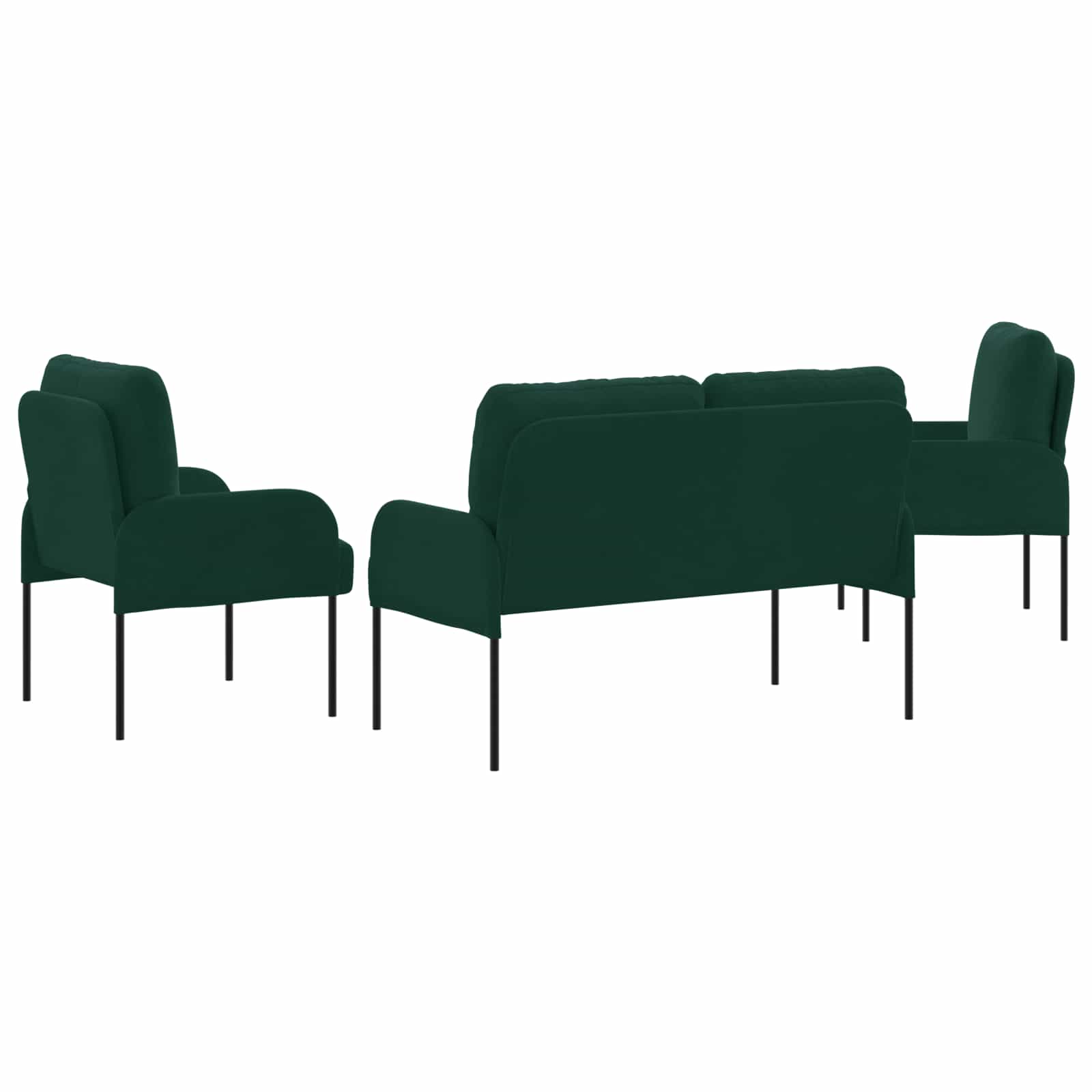Sofa-Sets 3 st Donkergroen Multiplex