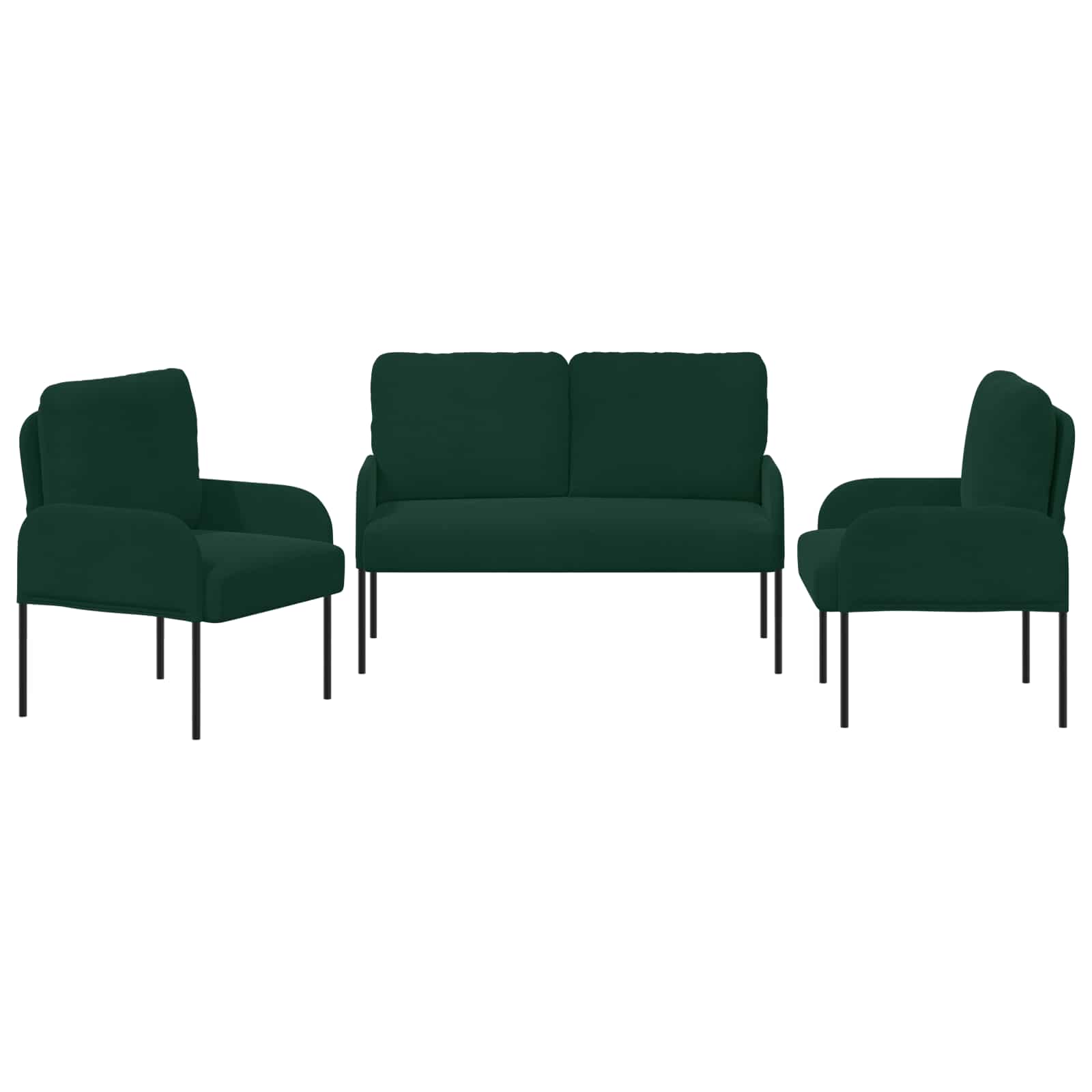 Sofa-Sets 3 st Donkergroen Multiplex