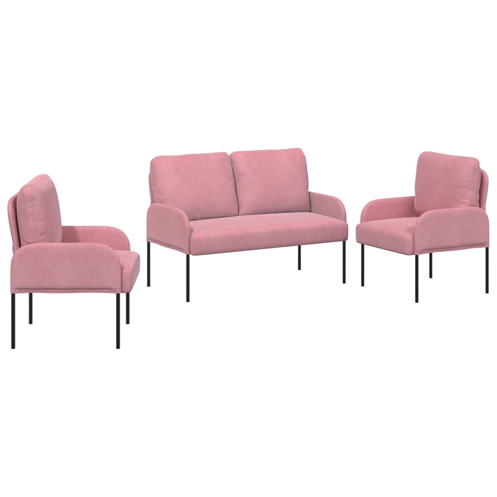 Sofa-Sets 3 st Roze Multiplex