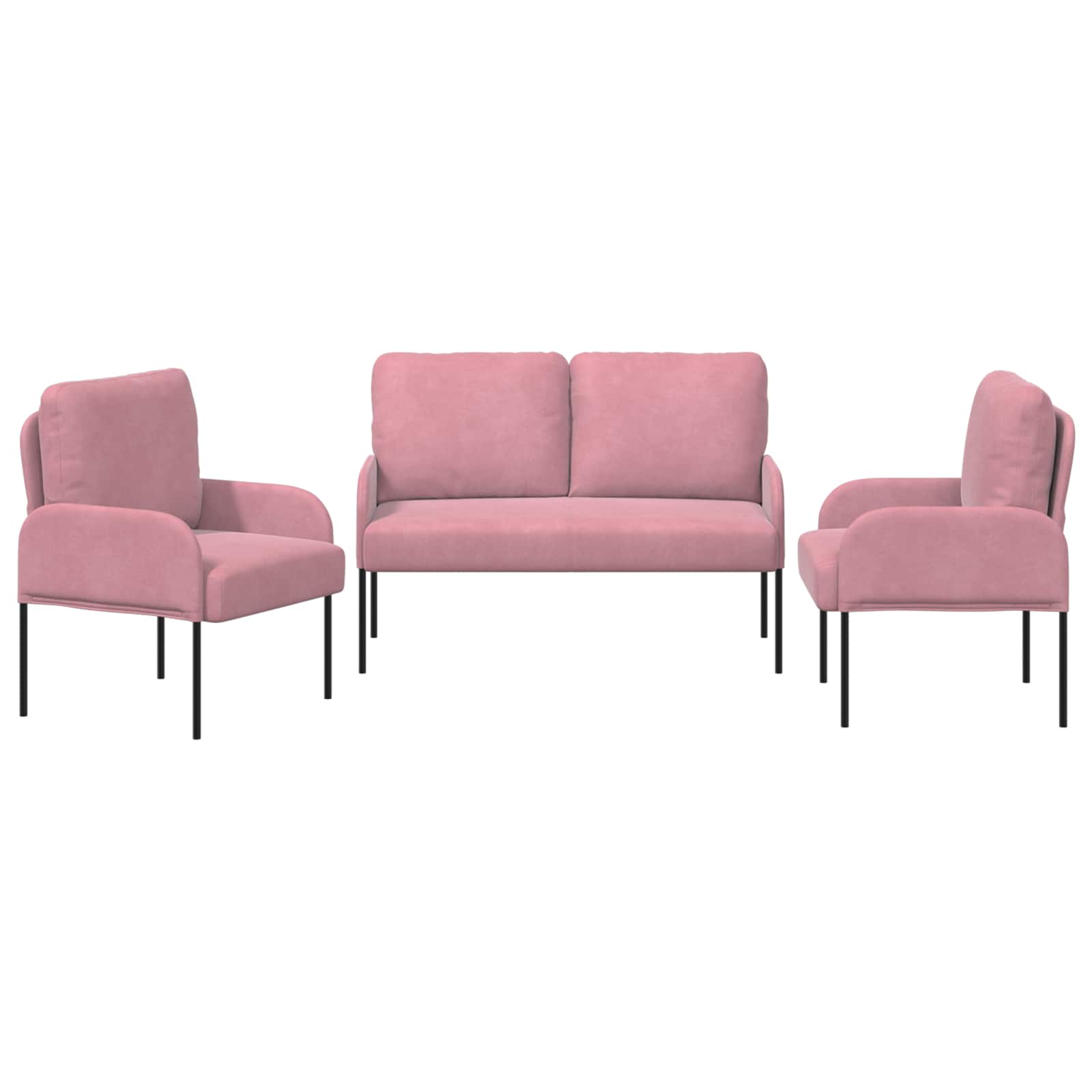 Sofa-Sets 3 st Roze Multiplex