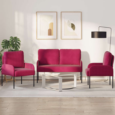 Sofa-Sets 3 st Wijnrood Multiplex