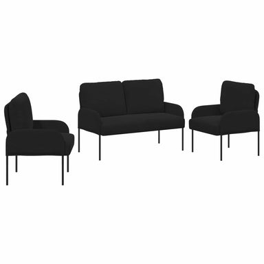 Sofa-Sets 3 st Zwart Multiplex