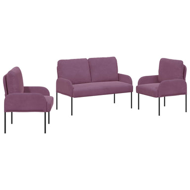 Sofa-Sets 3 st Paars Multiplex