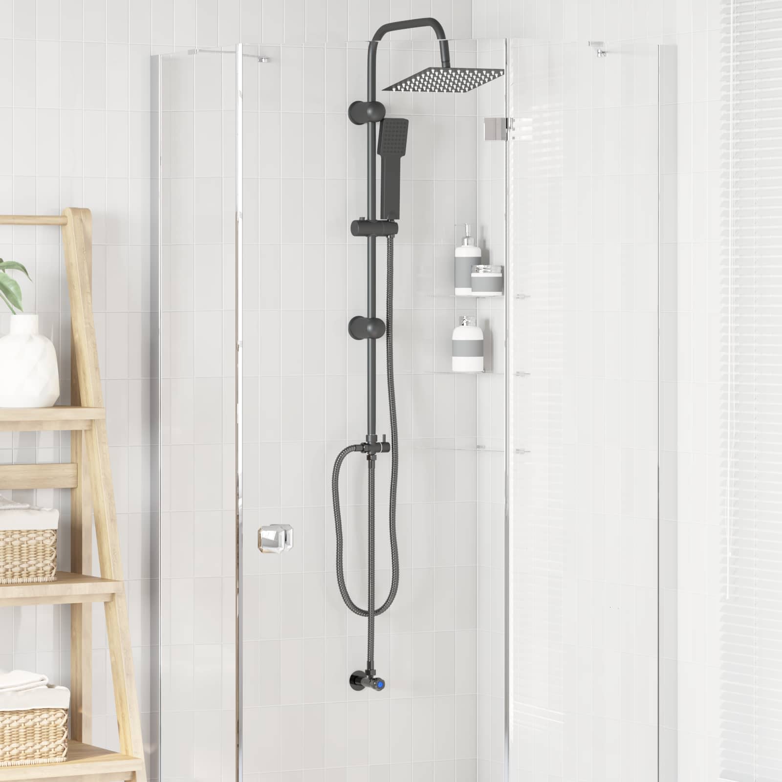 Douche systeem Zwart 47 x 20 x 95 cm Roestvrij staal