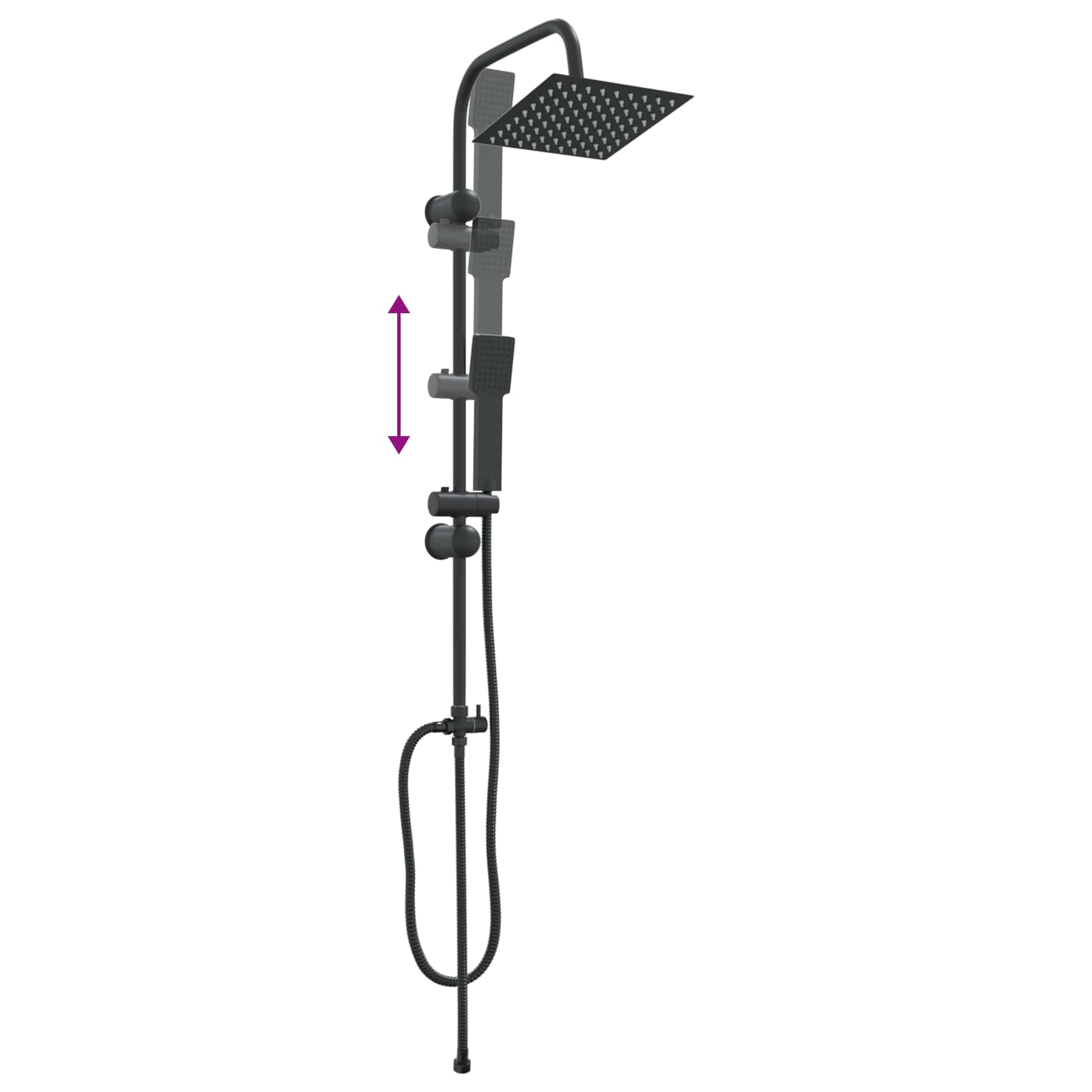 Douche systeem Zwart 47 x 20 x 95 cm Roestvrij staal
