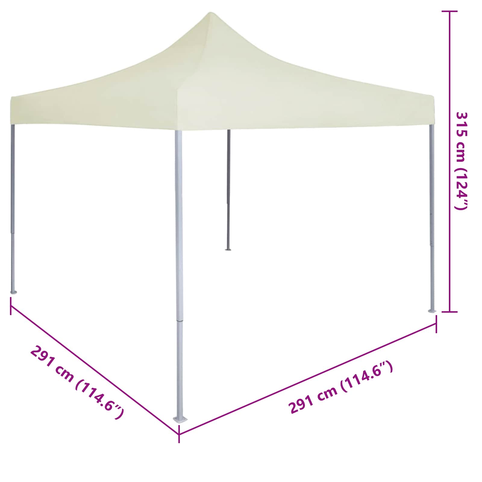Partytent Crème 291 X 291 X 315 Cm Oxford Stof Ja